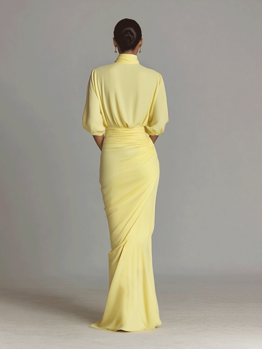 Alina | Vestido Largo Cómodo y Brillante con Caída