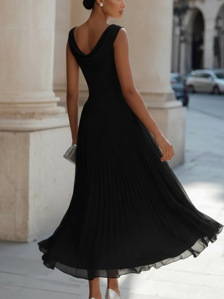 Elarvésse | Vestido Largo Drapeado Elegante