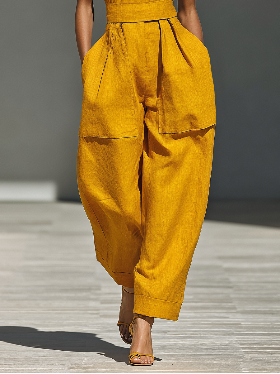 Coralia | Mono Sin Mangas Escote Cruzado y Pantalón Holgado
