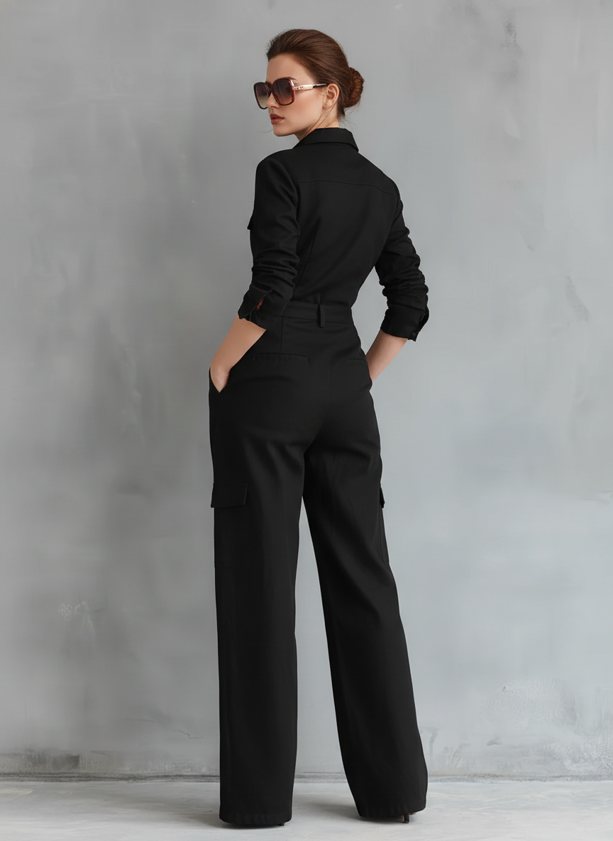 Ravel | Mono Elegante Manga Larga con Cuello Camisero