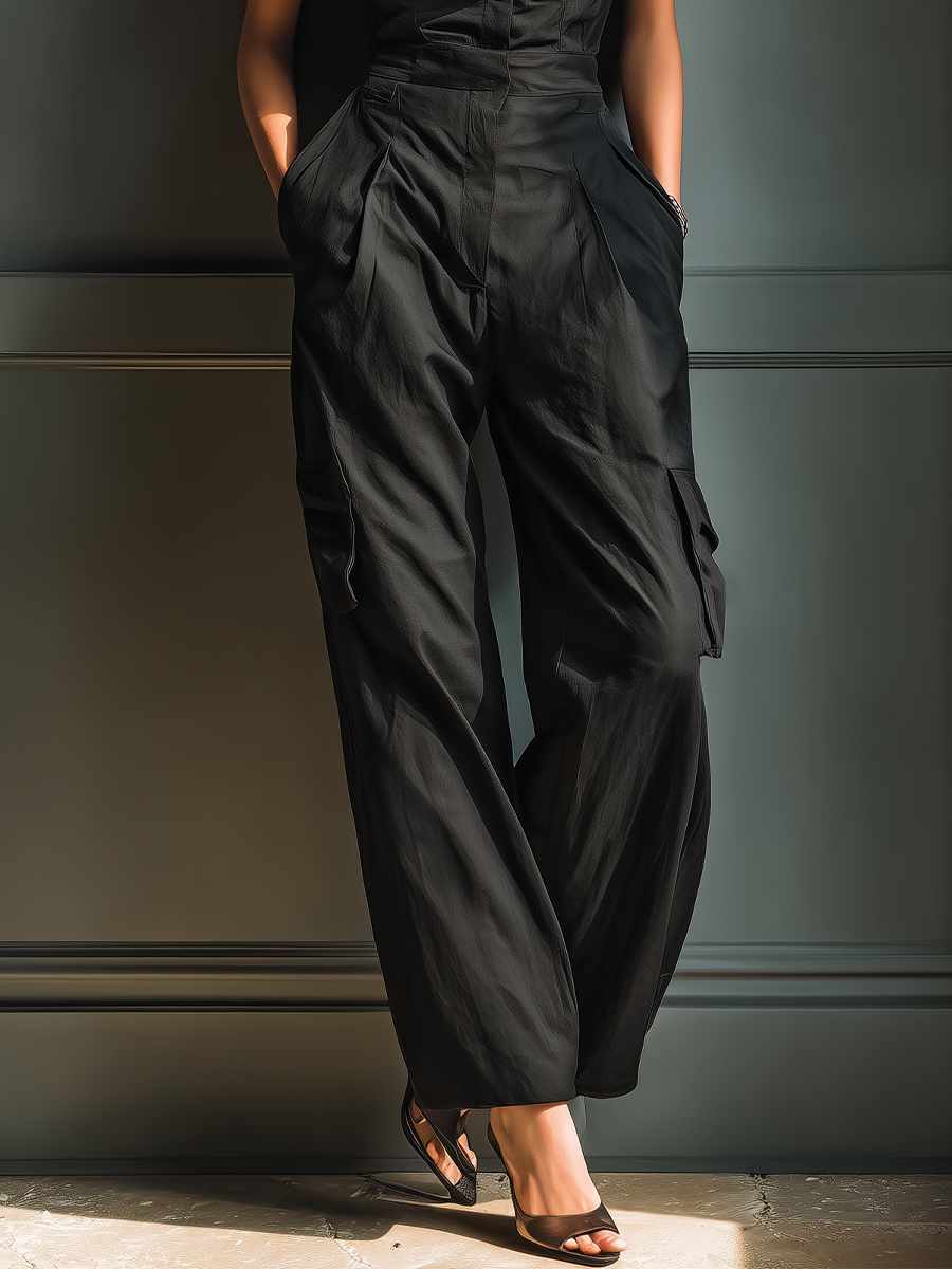Maeva | Mono Sin Mangas Estilo Cargo con Cuello Camisero