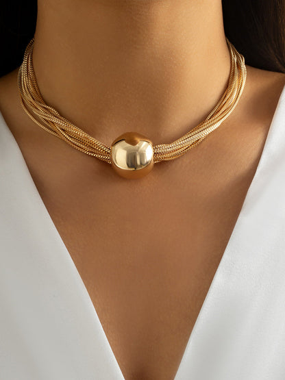 Arvessa | Collar Multicadena con Esfera Central