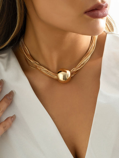 Arvessa | Collar Multicadena con Esfera Central