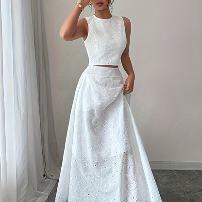 Avielle | Conjunto Ibicenco Bordado Falda Maxi
