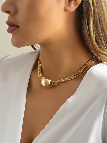 Arvessa | Collar Multicadena con Esfera Central