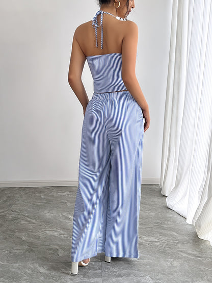 Vélarique | Conjunto Top Halter Rayas