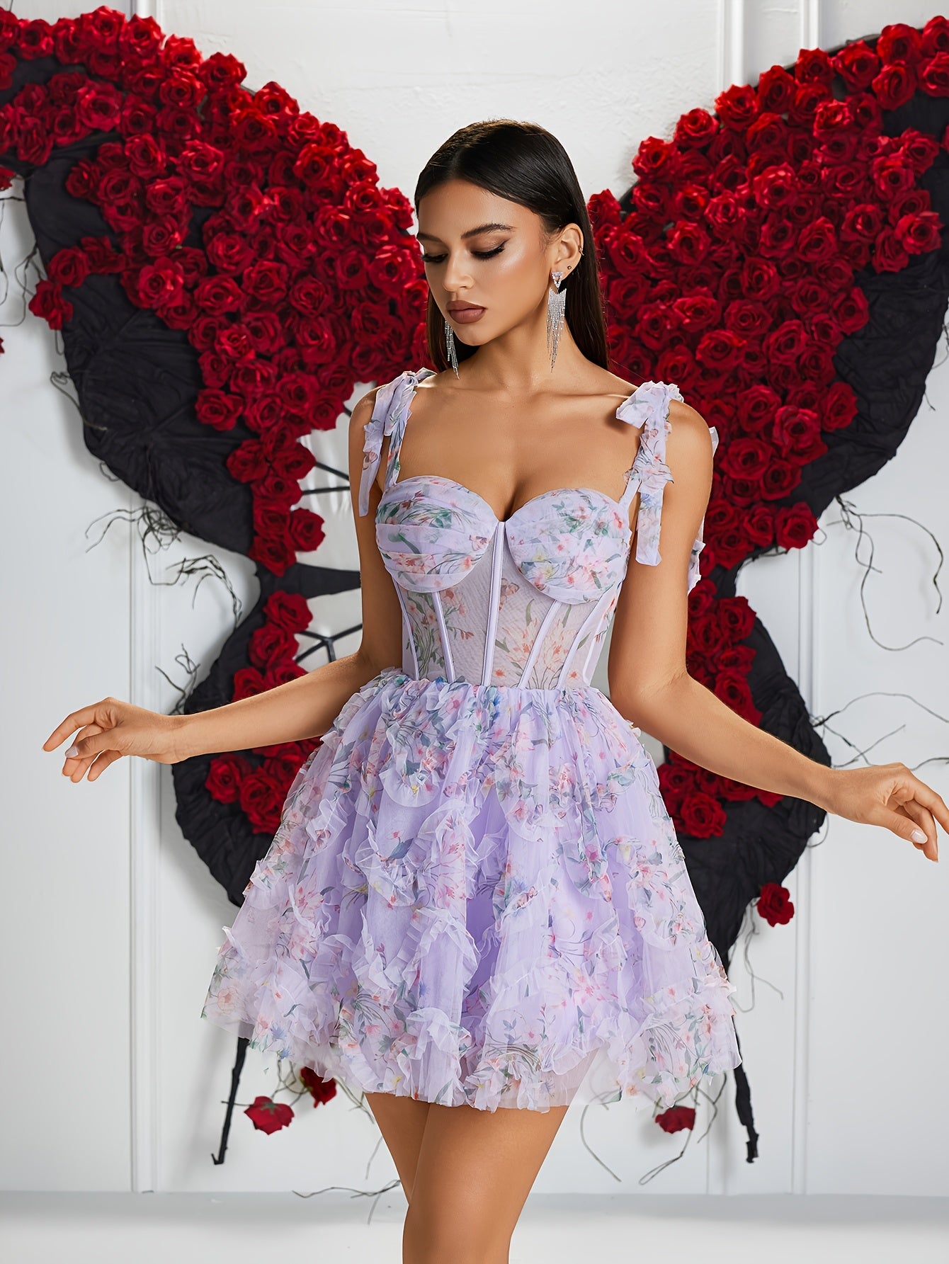 Marvelle | Mini Vestido Corsé Floral Tirantes
