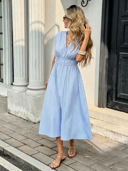 Zyvéra | Vestido Largo Rayas Silueta Imperial