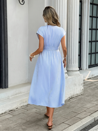 Zyvéra | Vestido Largo Rayas Silueta Imperial