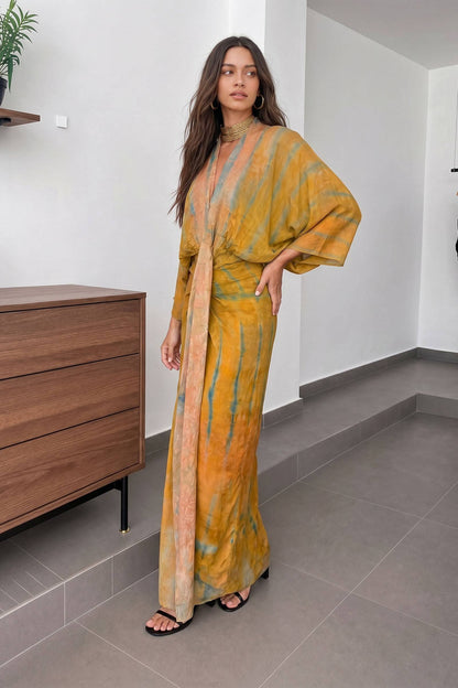 Vitoria | Vestido Largo Mangas Murciélago Kimono