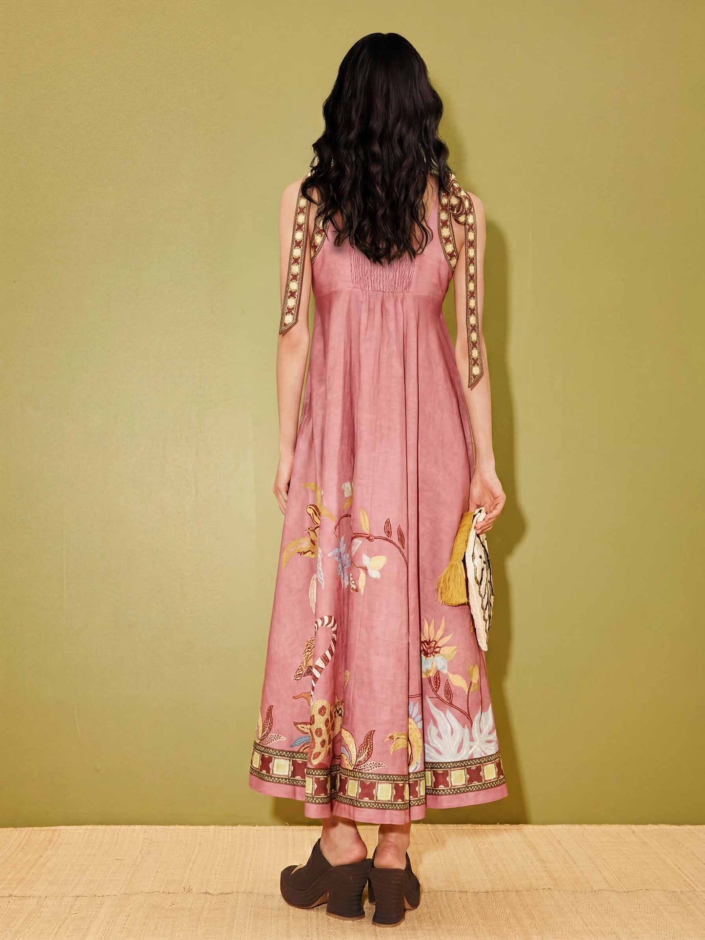 Brisara | Vestido Largo Bohemio Estampado Tropical