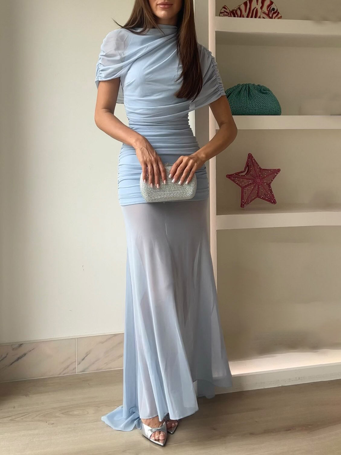 Aurel | Vestido Largo Panel Fruncido