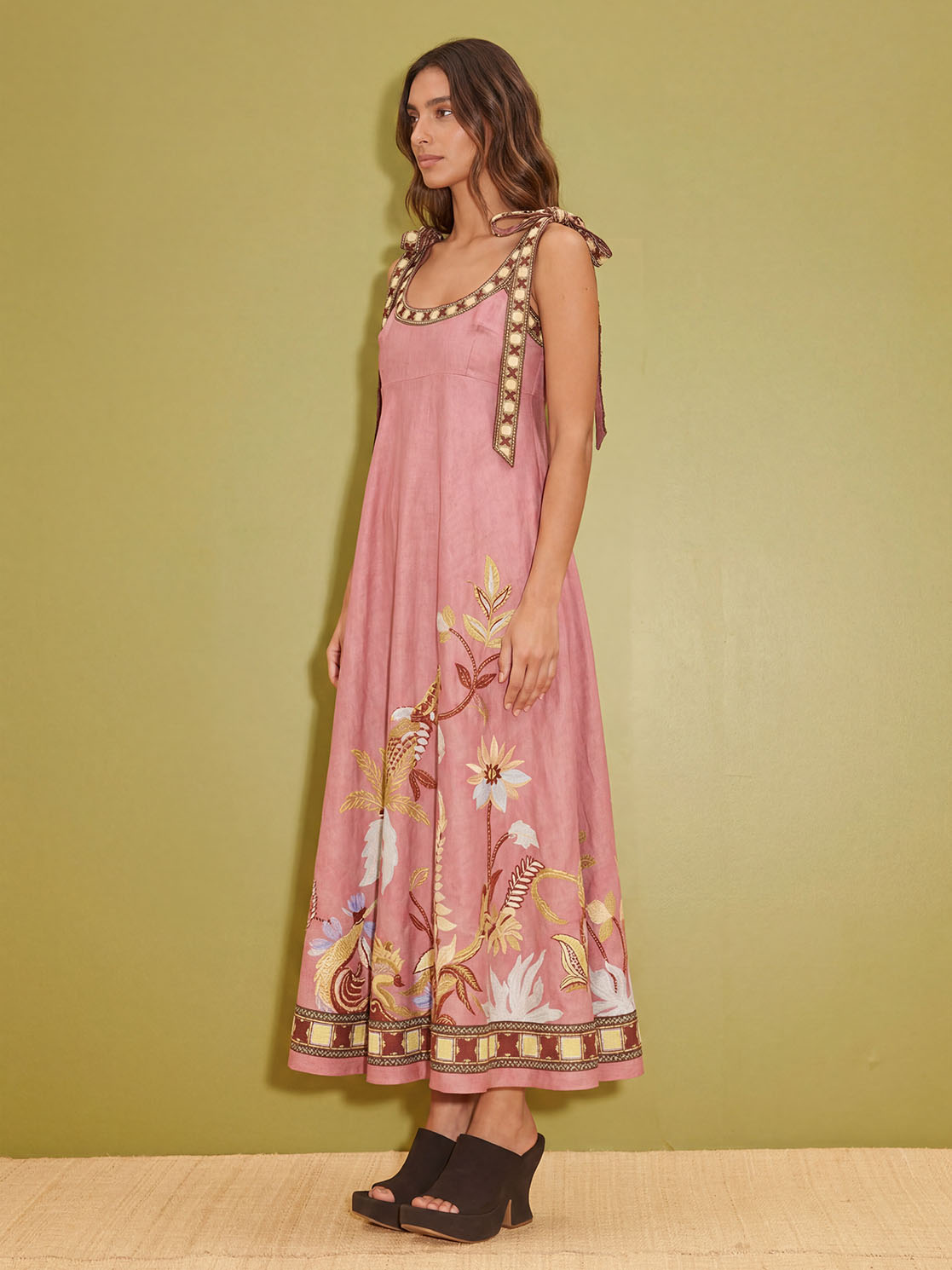 Brisara | Vestido Largo Bohemio Estampado Tropical