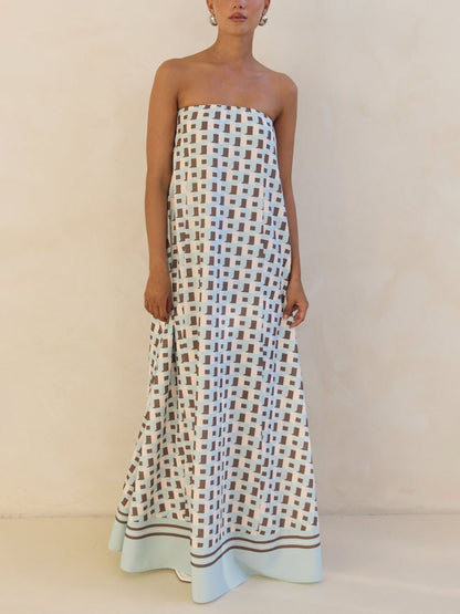 Calen | Vestido Largo Corte A Estampado