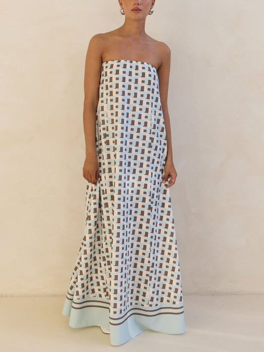 Calen | Vestido Largo Corte A Estampado