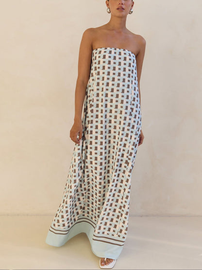 Calen | Vestido Largo Corte A Estampado