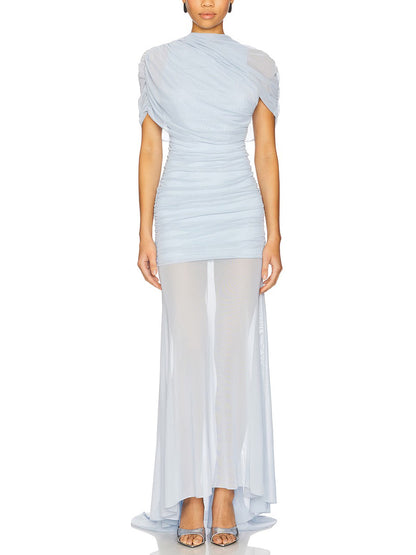 Aurel | Vestido Largo Panel Fruncido