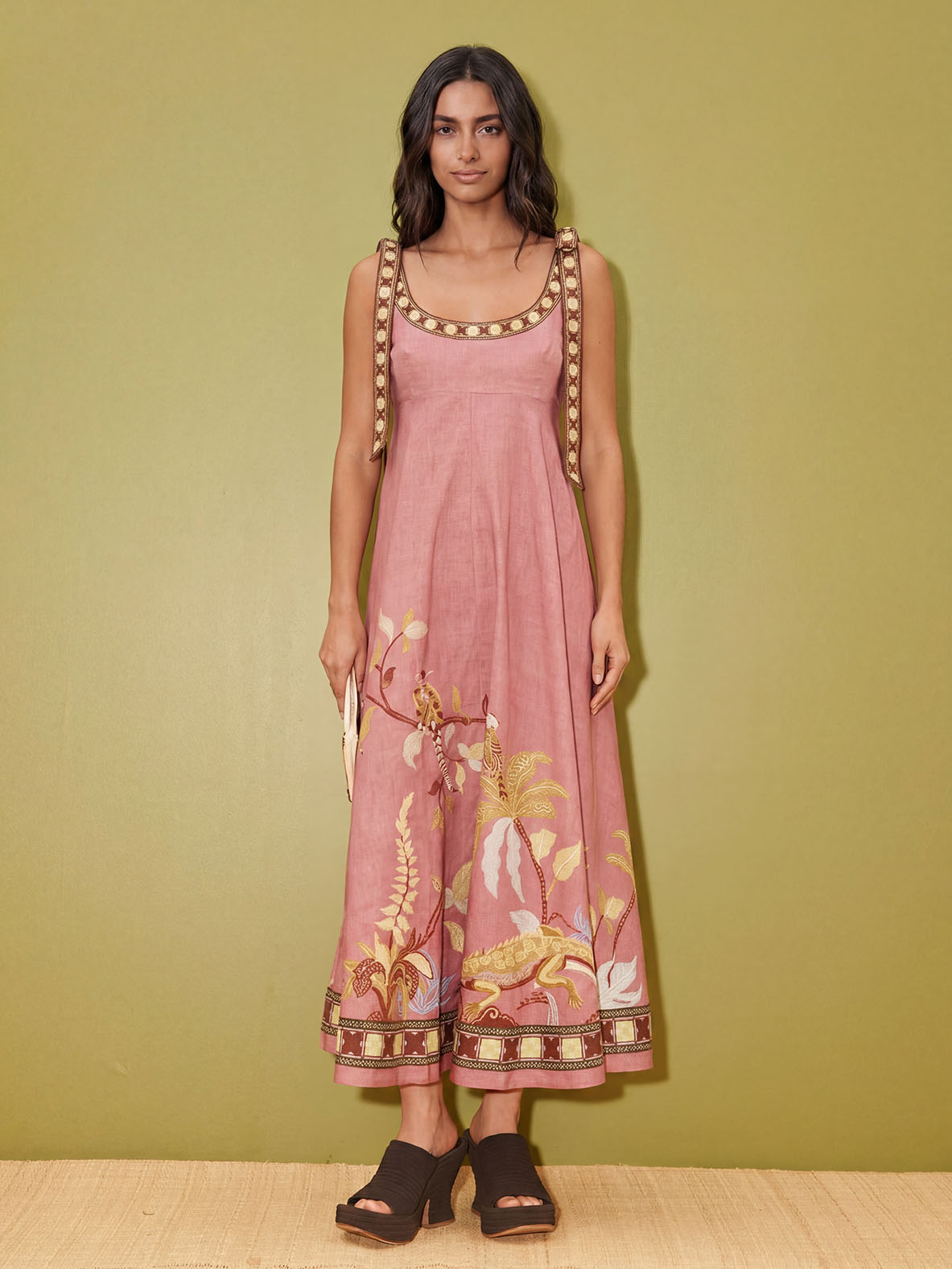 Brisara | Vestido Largo Bohemio Estampado Tropical