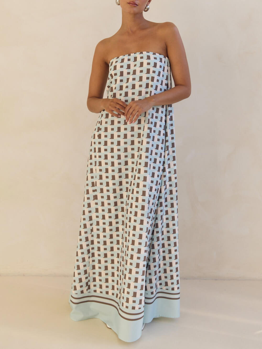 Calen | Vestido Largo Corte A Estampado