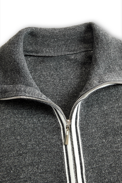 Jimena | Vestido Corto de Punto Holgado Cuello Polo y Cremallera