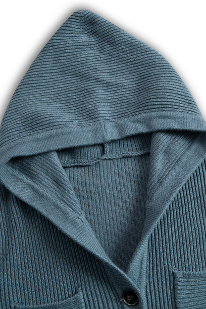 Ismara | Vestido Largo Ajustado de Punto con Capucha