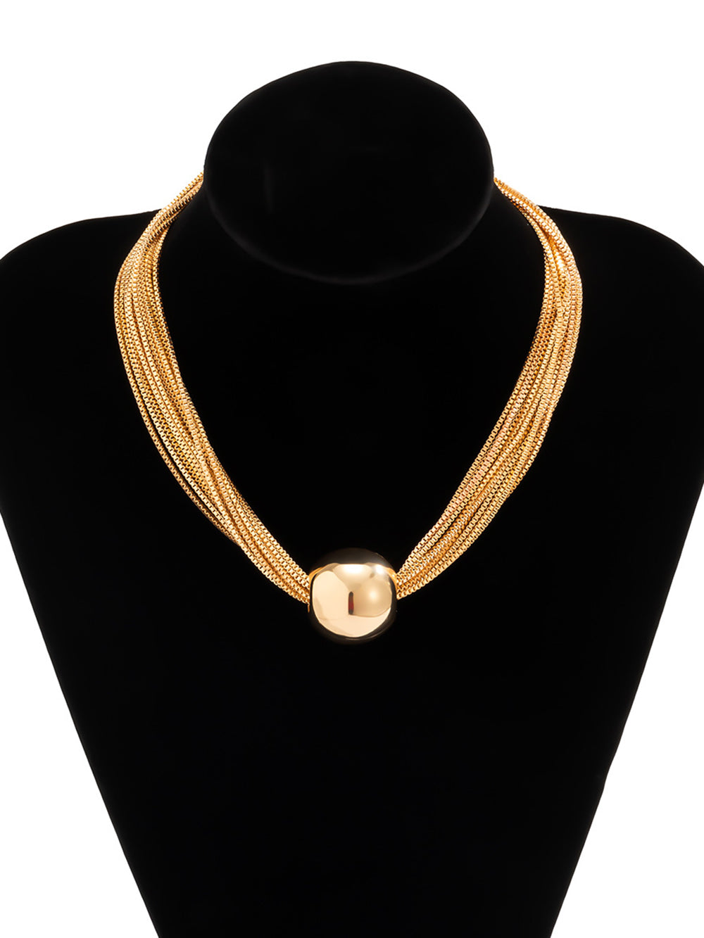 Arvessa | Collar Multicadena con Esfera Central