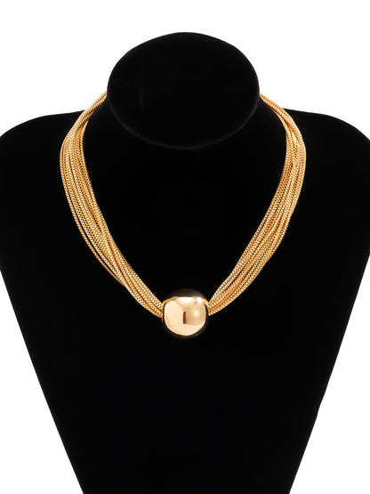 Arvessa | Collar Multicadena con Esfera Central