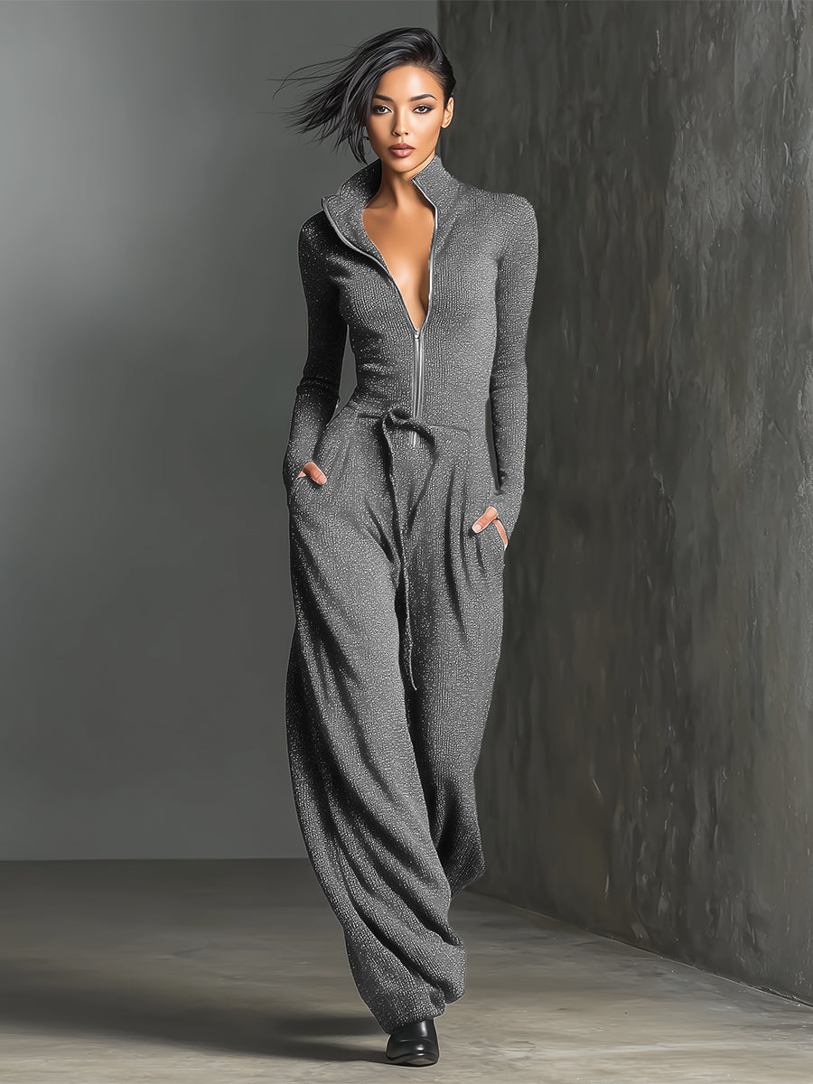Velaris | Mono Elegante de Punto con Cremallera