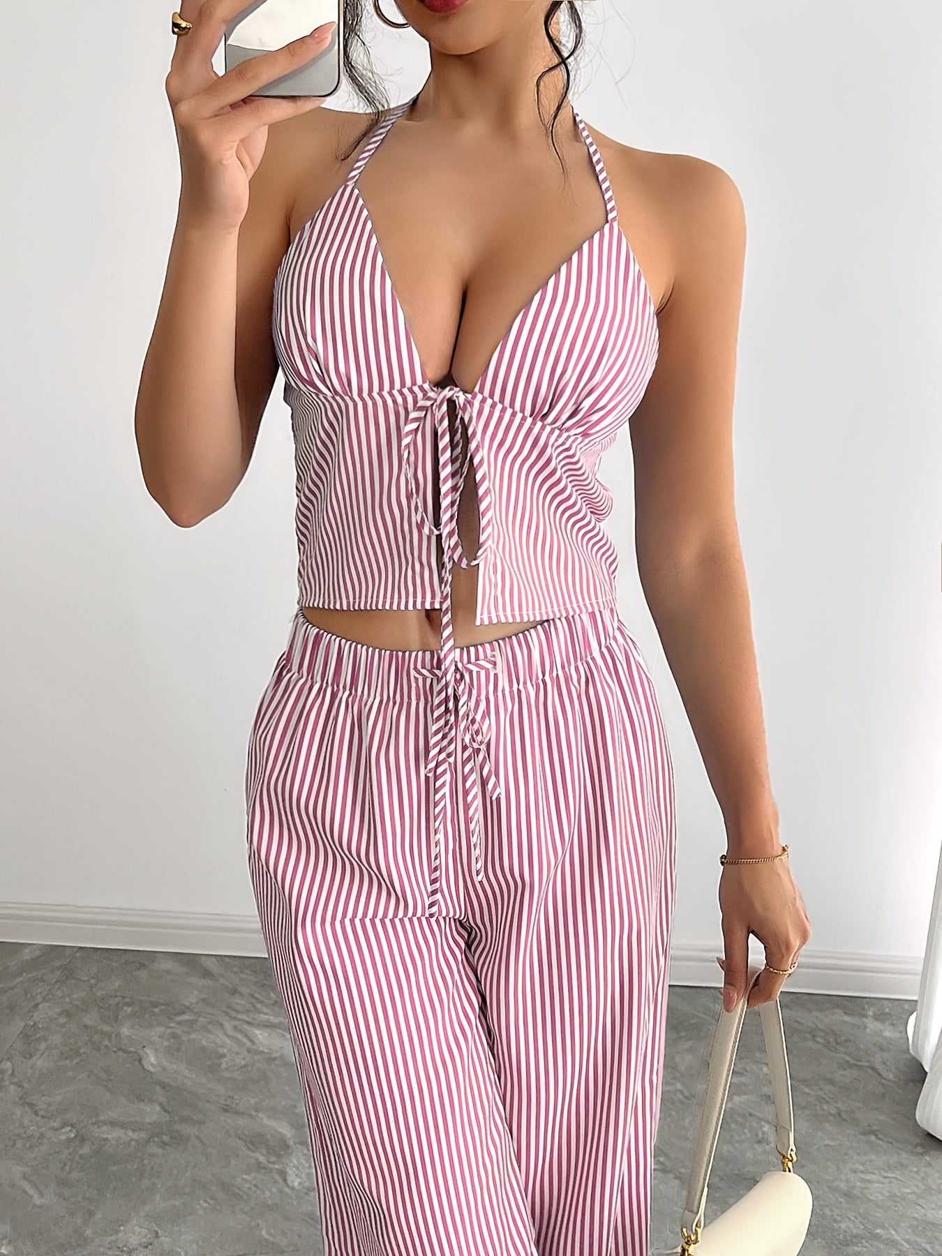 Vélarique | Conjunto Top Halter Rayas