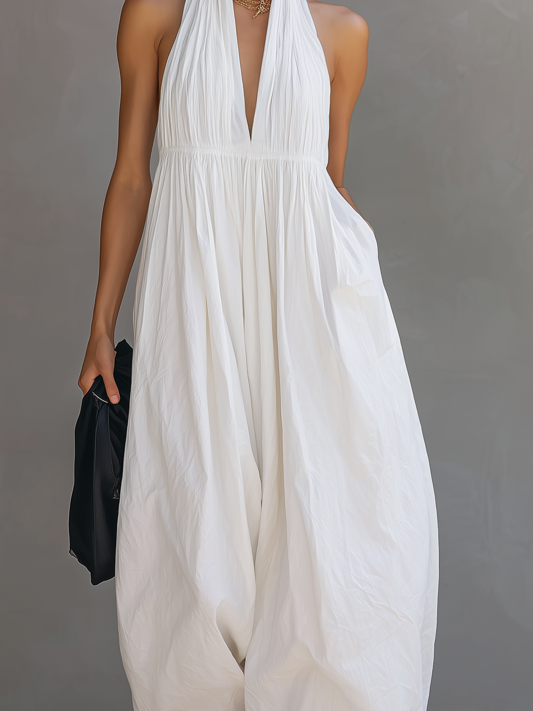 Danella | Mono Informal Cuello Halter Sin Mangas