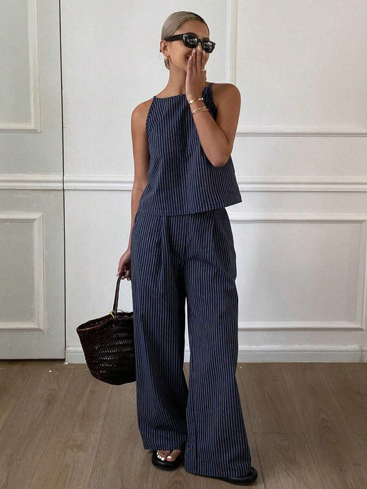 Azelvienne | Conjunto Top Sin Mangas Pantalones