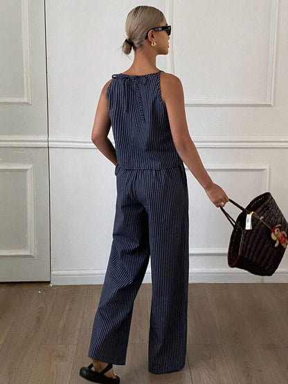 Azelvienne | Conjunto Top Sin Mangas Pantalones