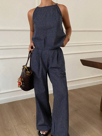 Azelvienne | Conjunto Top Sin Mangas Pantalones