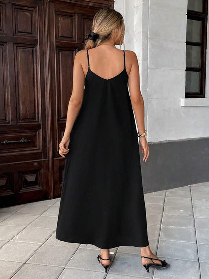 Isela | Vestido Largo Contraste Simétrico