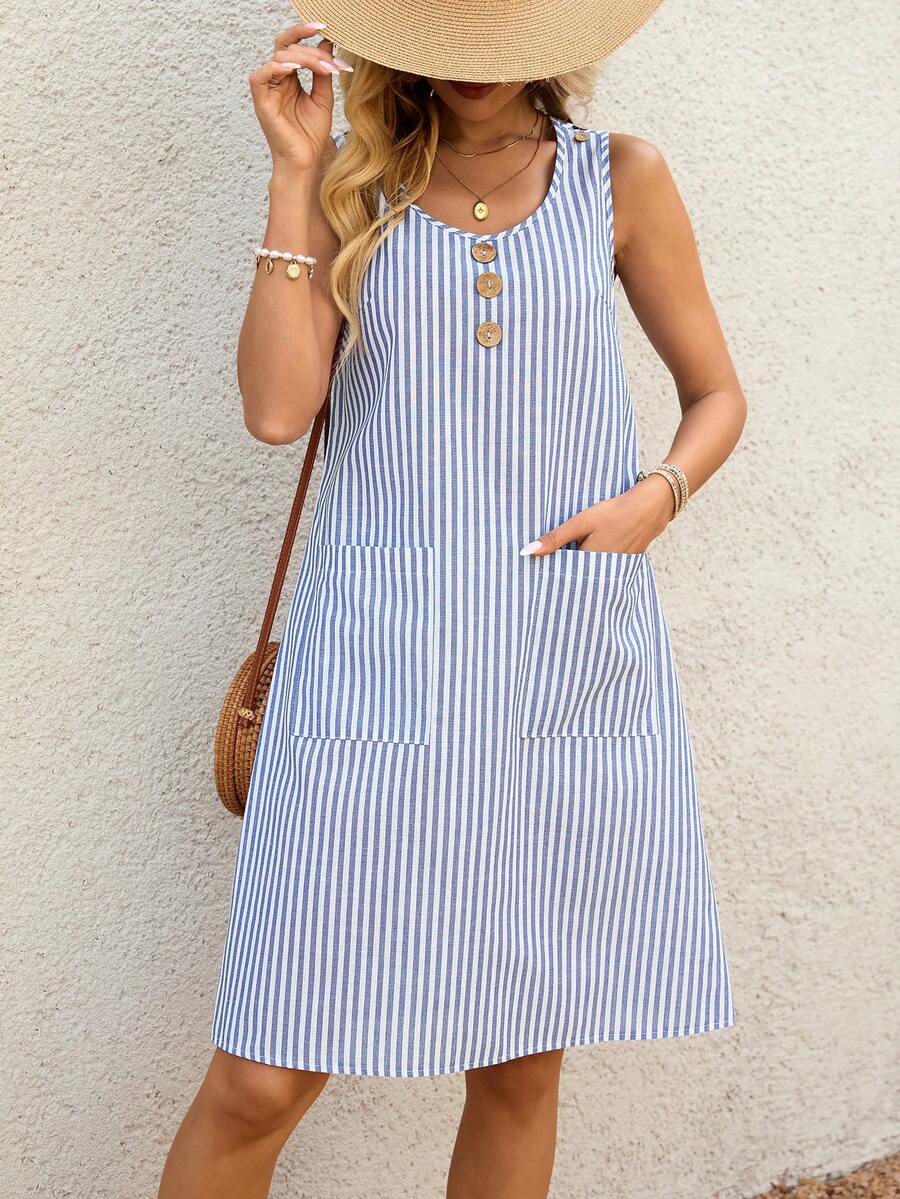 Liorabelle | Mini Vestido Rayas Sin Mangas