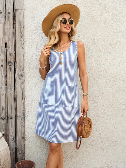 Liorabelle | Mini Vestido Rayas Sin Mangas