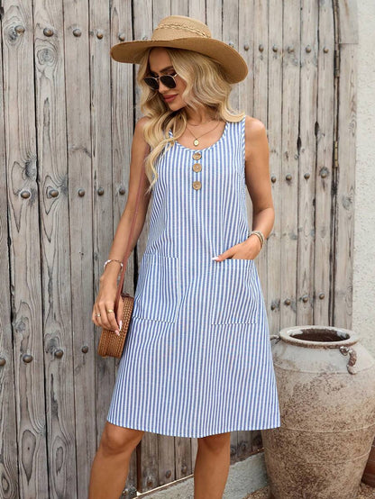 Liorabelle | Mini Vestido Rayas Sin Mangas