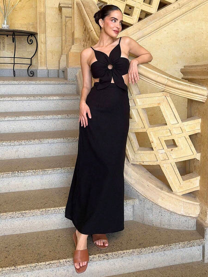 Nyrelisse | Vestido Flor Espalda Descubierta