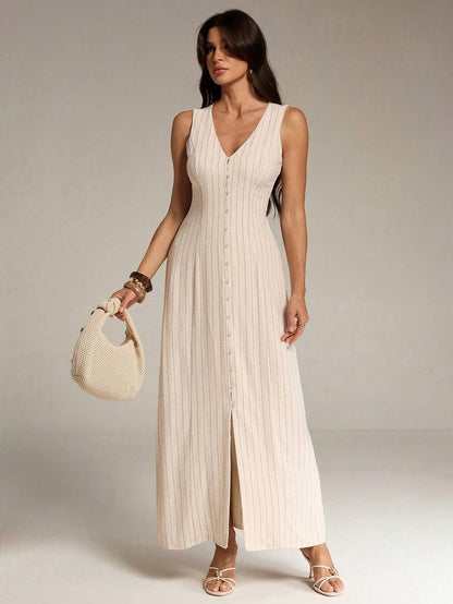 Marea | Vestido Largo Rayas Sin Mangas