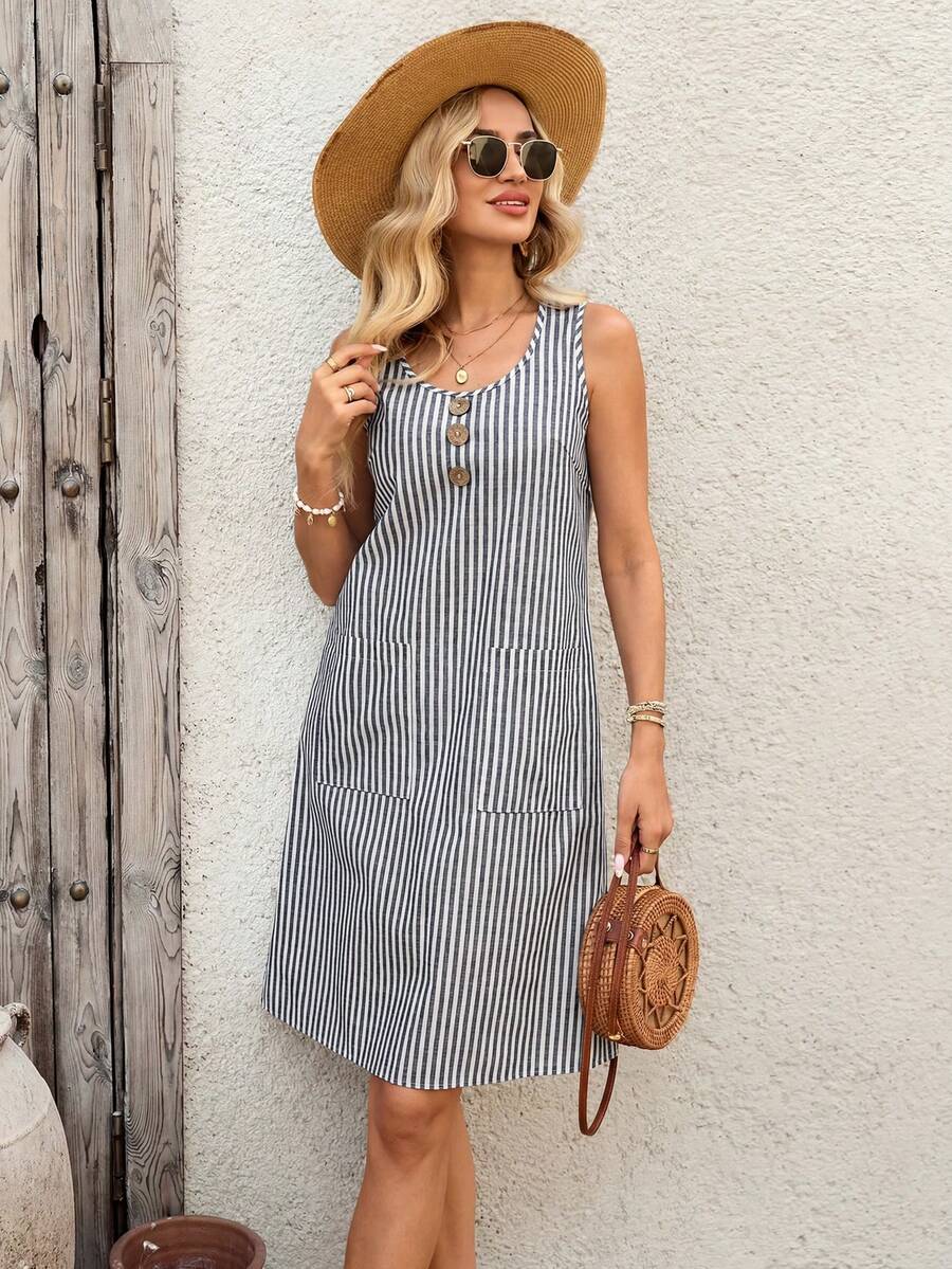 Liorabelle | Mini Vestido Rayas Sin Mangas
