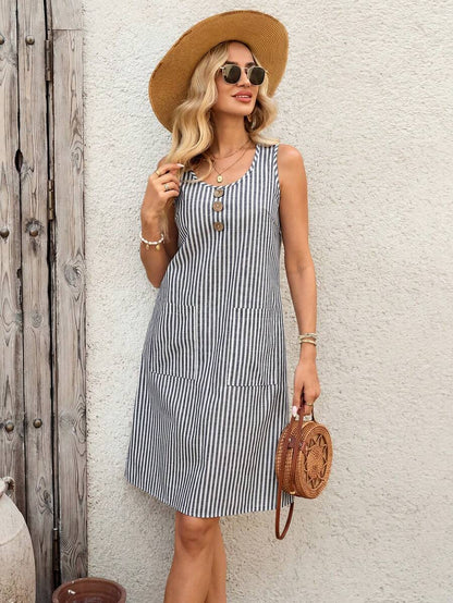 Liorabelle | Mini Vestido Rayas Sin Mangas
