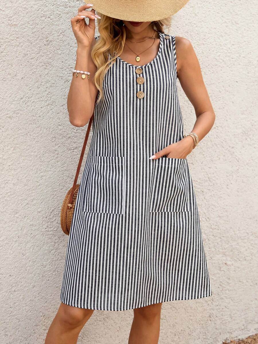 Liorabelle | Mini Vestido Rayas Sin Mangas