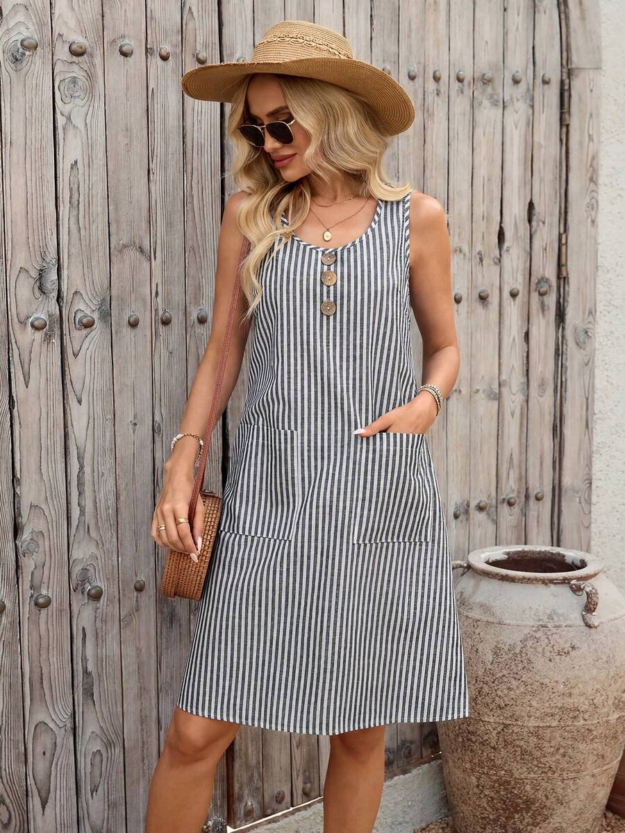 Liorabelle | Mini Vestido Rayas Sin Mangas