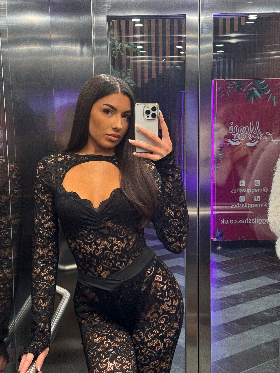 Evanelle | Conjunto Largo Encaje Ajustado