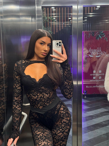 Evanelle | Conjunto Largo Encaje Ajustado