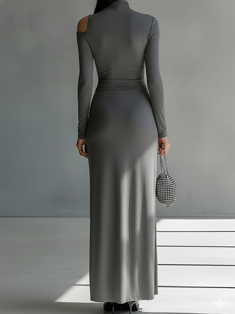 Valenza | Vestido Largo Elástico y Sedoso Elegante con Aberturas