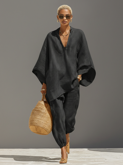 Arena | Conjunto de Lino Minimalista con Doble Asimétrico