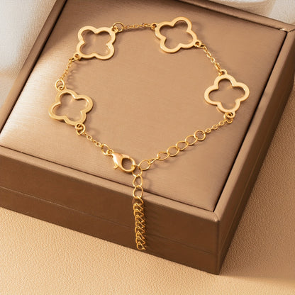 Aurelis | Pulsera de Trébol de la Fortuna con Acabado Dorado