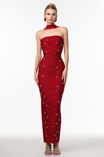 Elowen | Vestido Largo Brillante Perlado