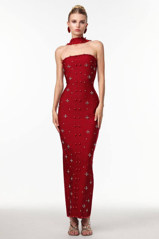 Elowen | Vestido Largo Brillante Perlado